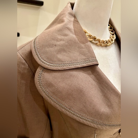 Last Chance! Cropped Blazer Linen-Feel Jacket - Picture 3 of 8